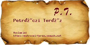 Petróczi Teréz névjegykártya